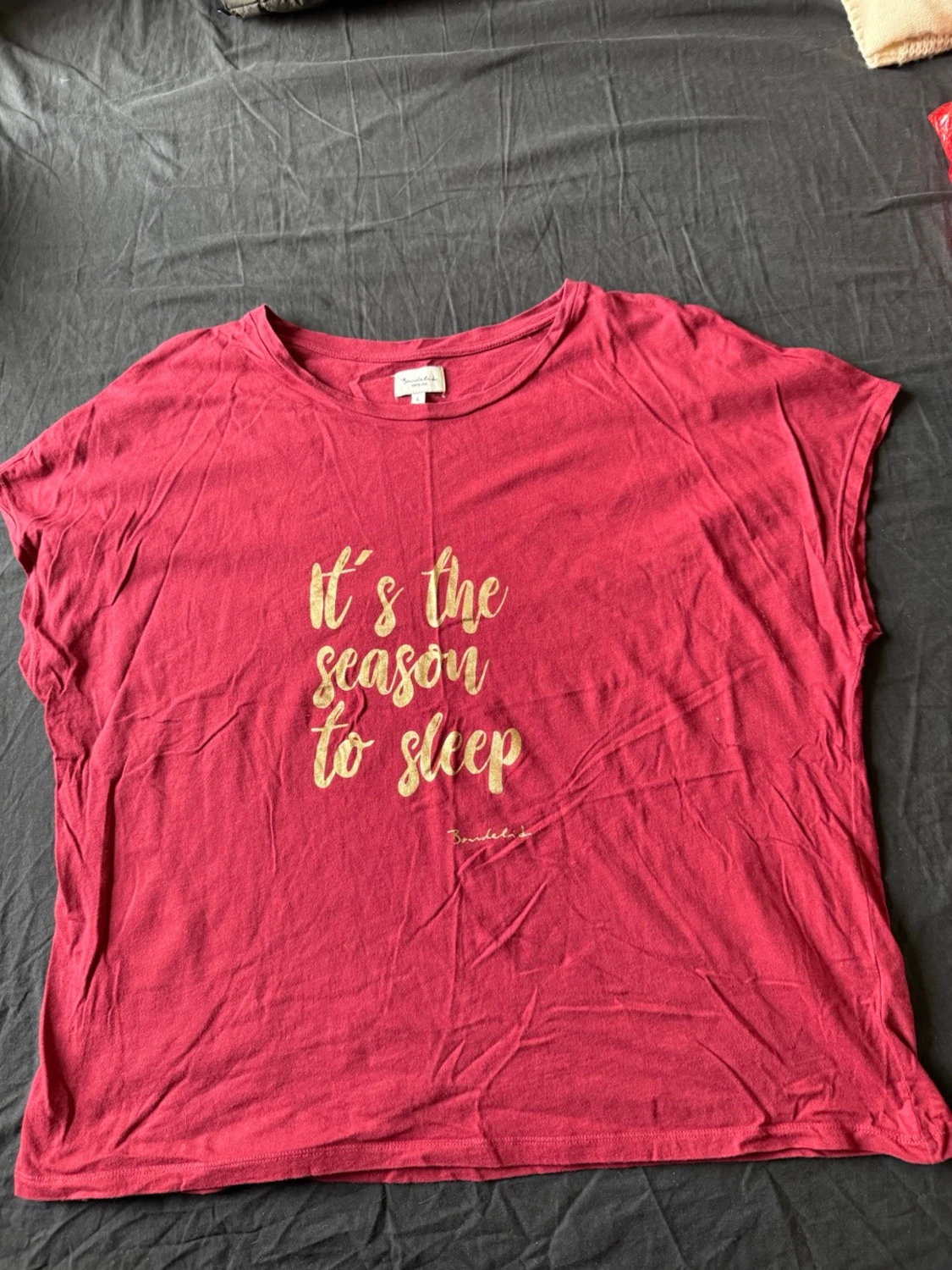 Vinröd pyjamastopp med Bandeld - 1