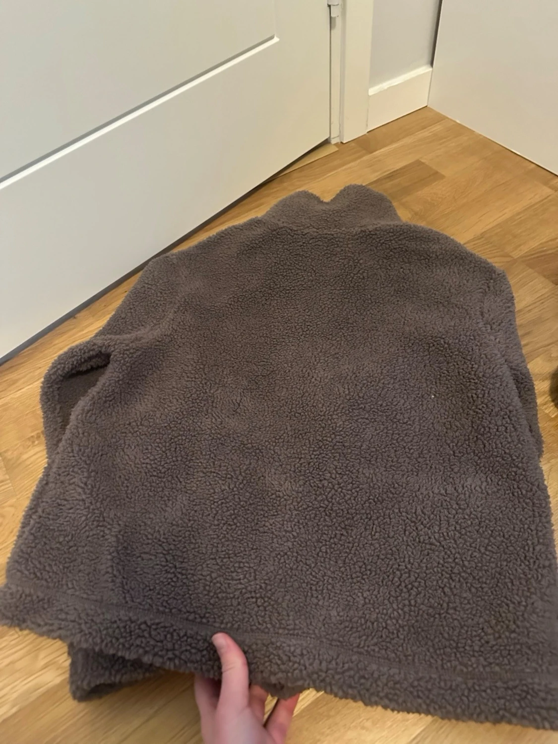 Brun teddyjacka med dragkedja - 1