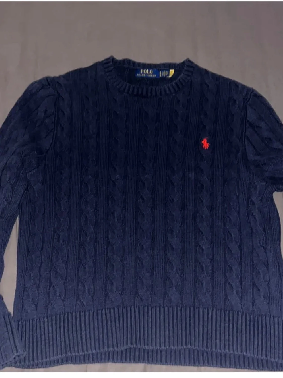 Mörkblå kabelstickad tröja Polo Ralph Lauren - 2