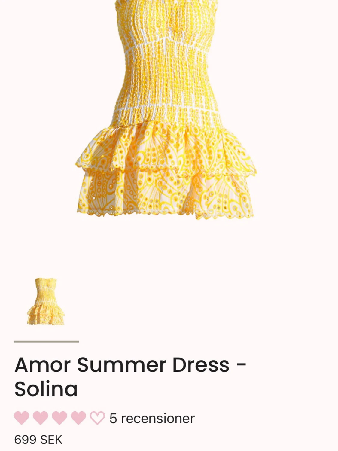 Gul och vit kortklänning Design By Amor - 1