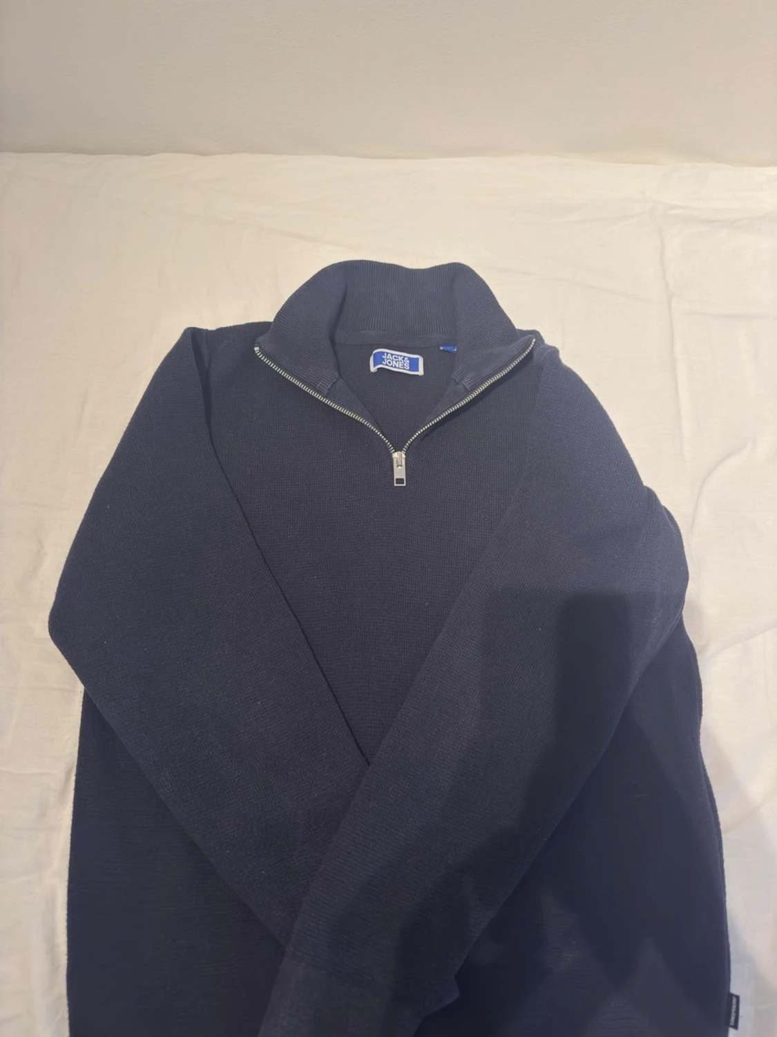 Mörkblå stickad halvziptröja Sail Racing