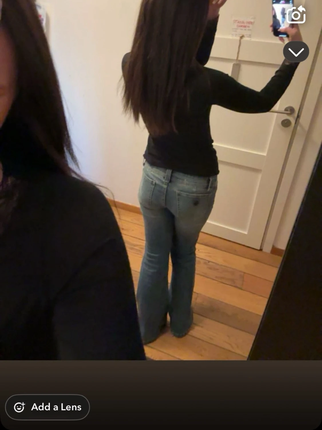 Blå bootcut jeans med hög midja