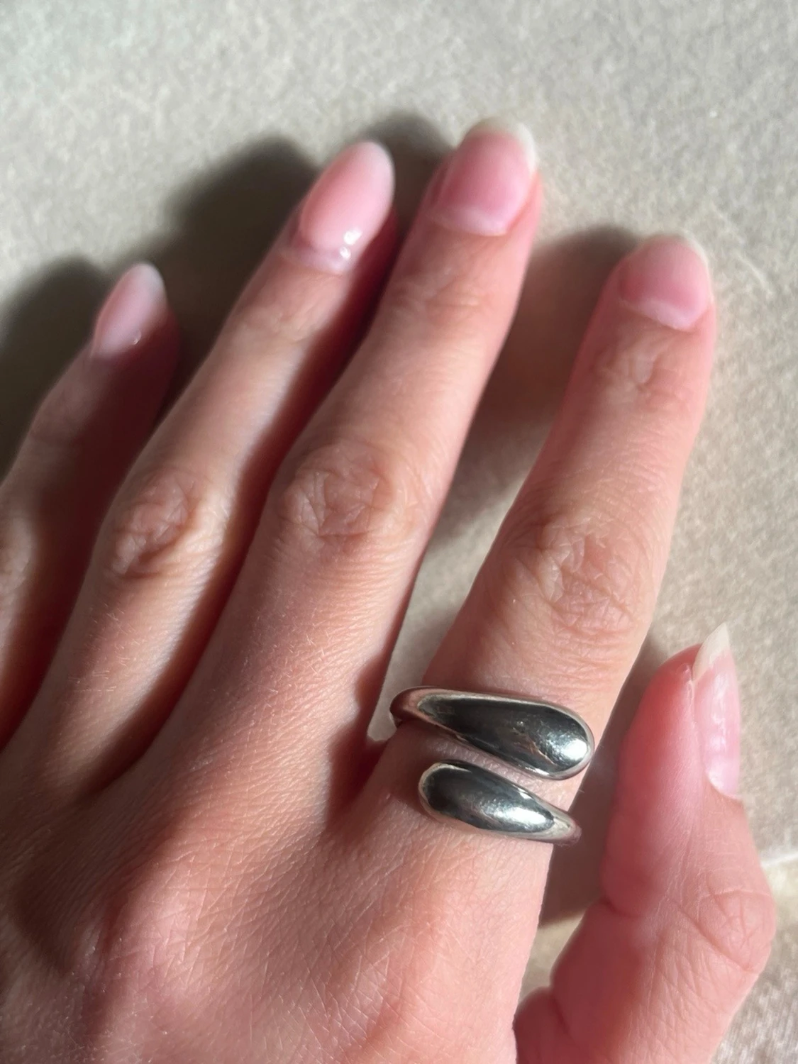 Chunky silverfärgad ring - 2