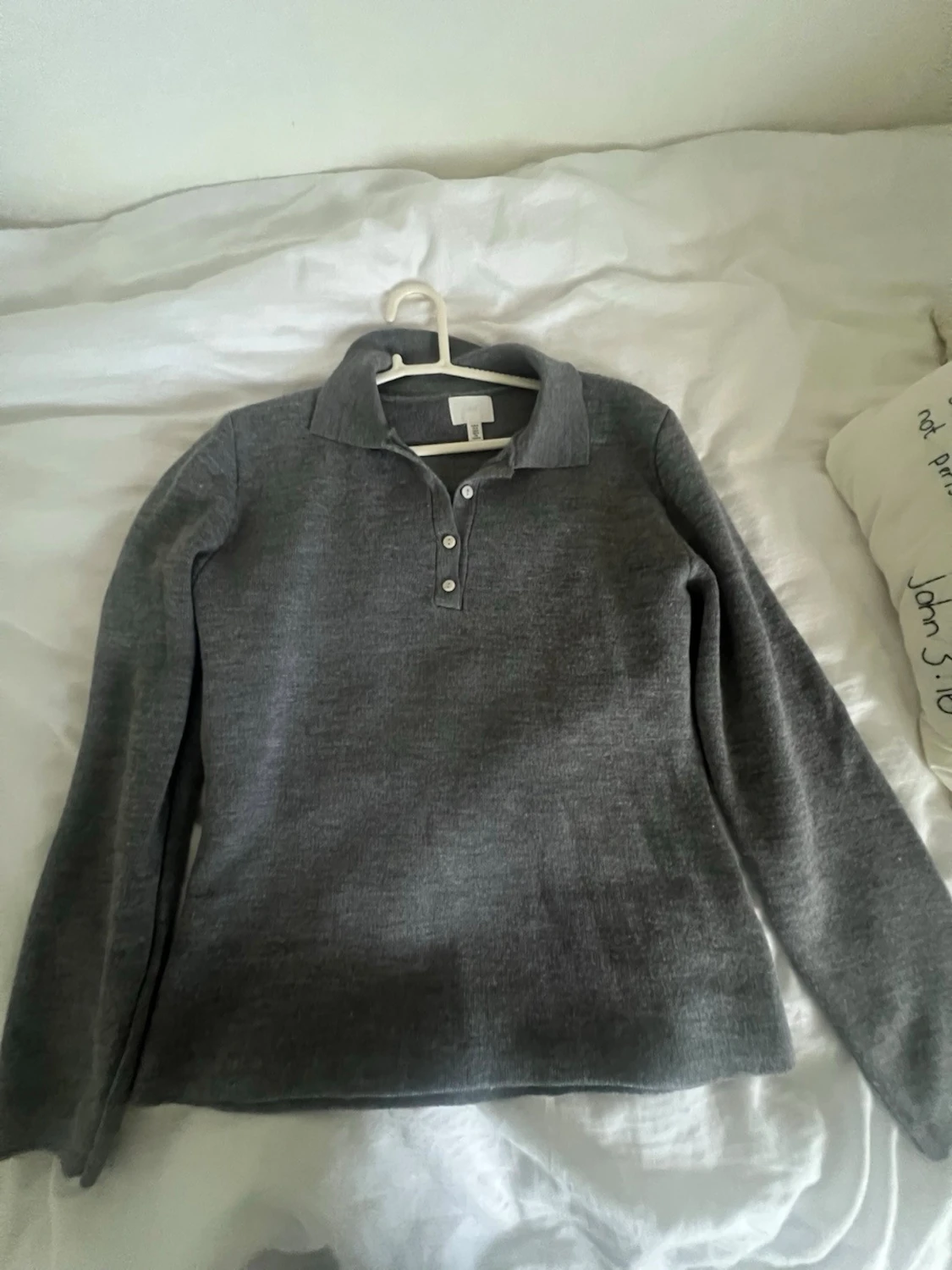 Grå långärmad tröja med krage H&M - 1