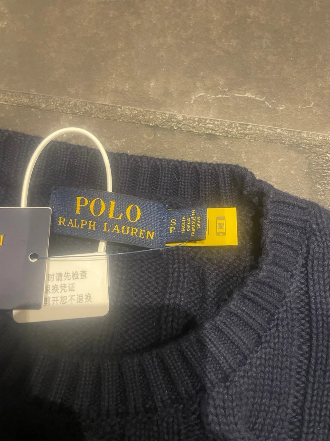 Mörkblå kabelstickad tröja Polo Ralph Lauren - 2