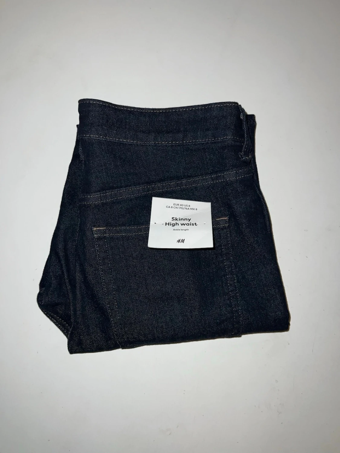 Skinny high waist jeans mörkblå - 1