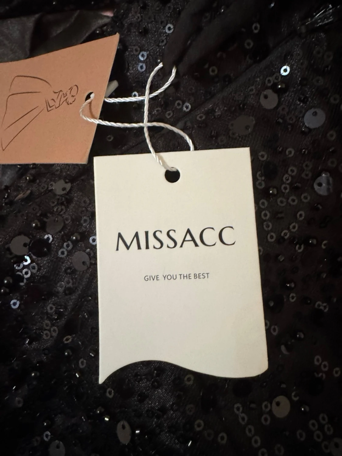 Svart lång paljettklänning Missacc - 5