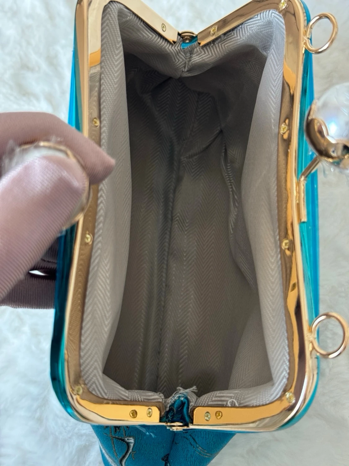 Blå handväska med tranor - 3