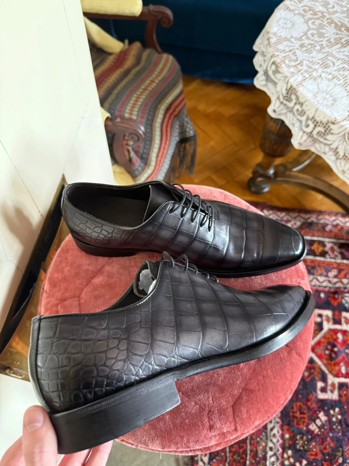 Berluti Miro Soft croc-embossed skor - 2