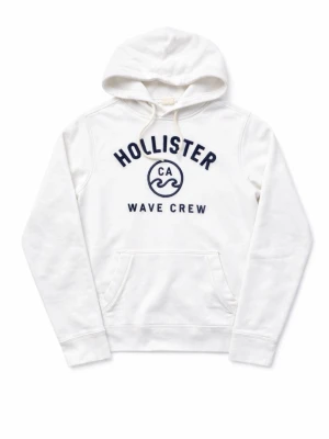 Vit hoodie från Hollister Wave Crew - Vit hoodie från Hollister med svart tryck 'Hollister CA Wave Crew' på bröstet. Skick 9/10 hör av dig vid fundering