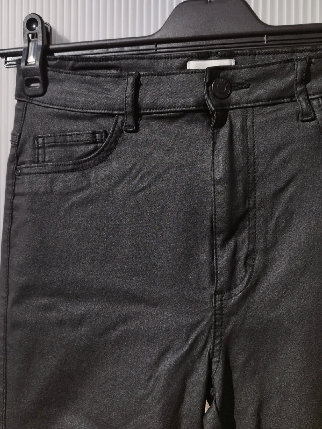 Svarta skinny byxor med hög midja - 2
