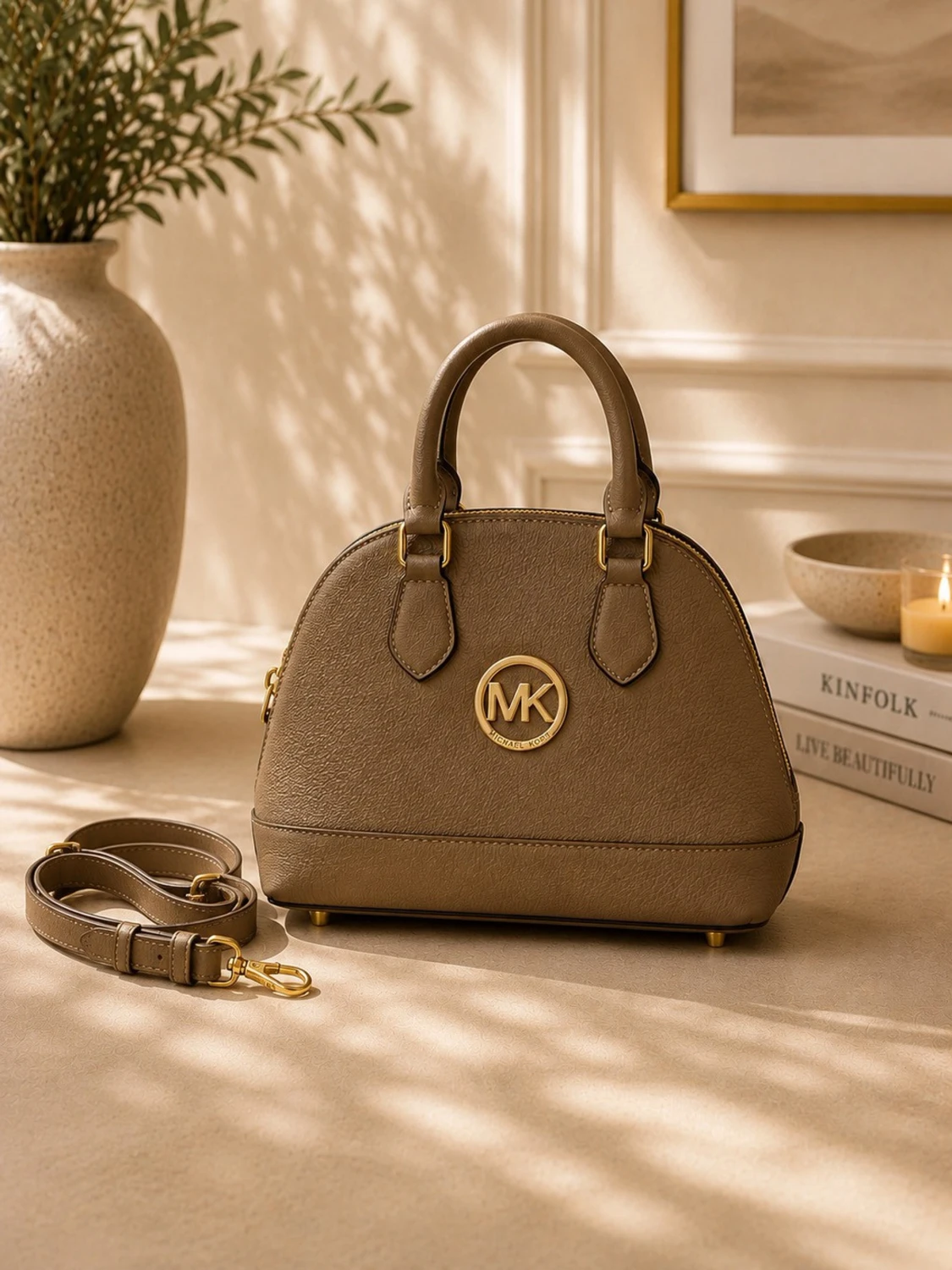 Beige handväska från Michael Kors - 1