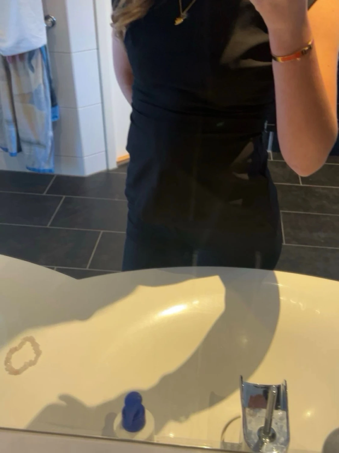 Svart ärmlös topp i bomull - 1