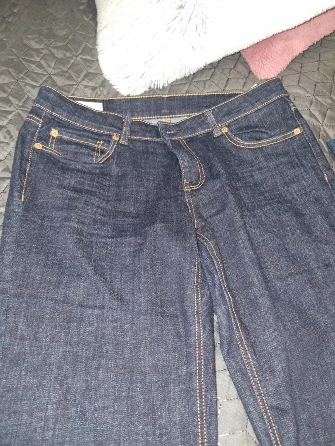 Mörkblå bootcut jeans - 4