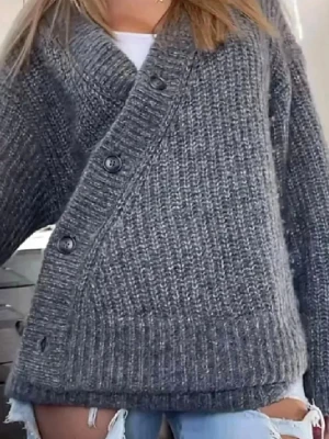 & Other Stories kofta  - Grå stickad omlottkofta från & Other Stories, inga skador eller defekter. De två första bilderna är inte mina men de andra är mina från min tik tok. Hör av er för frågor❣️