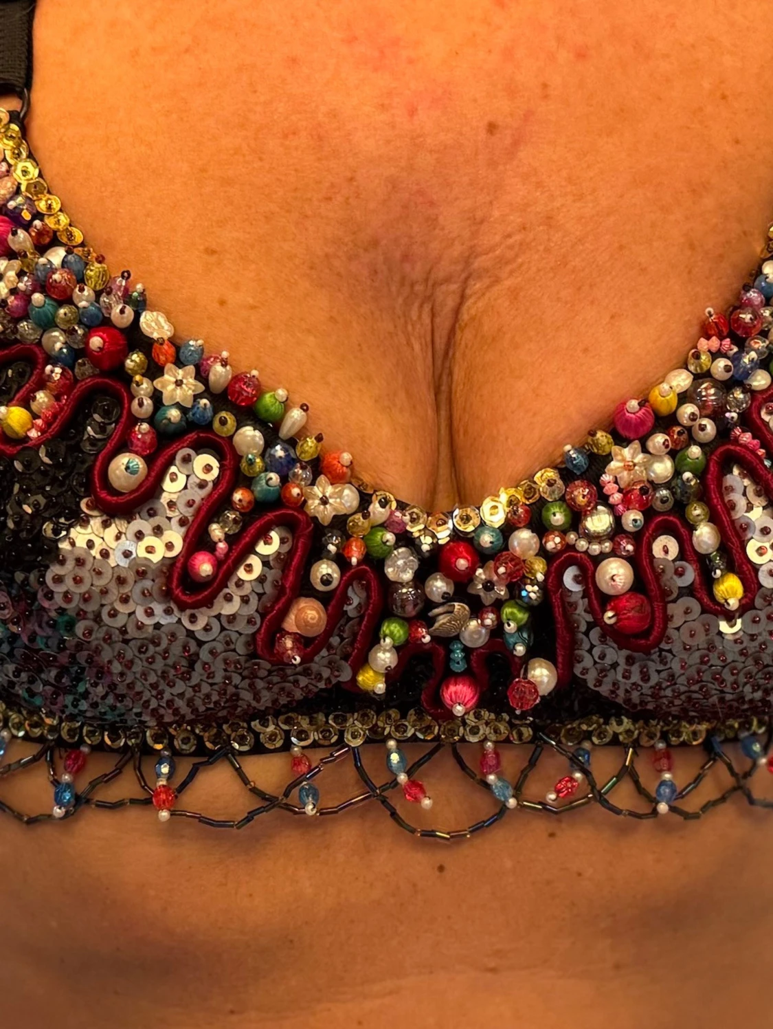 Handgjord paljett-bh med pärlor - 2