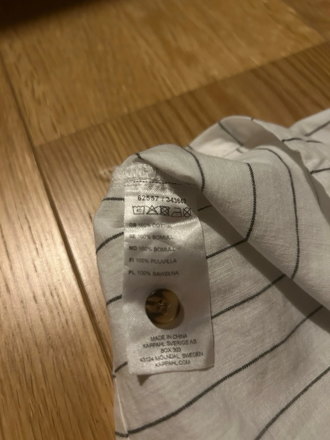 Vit kortärmad randig skjorta - 3