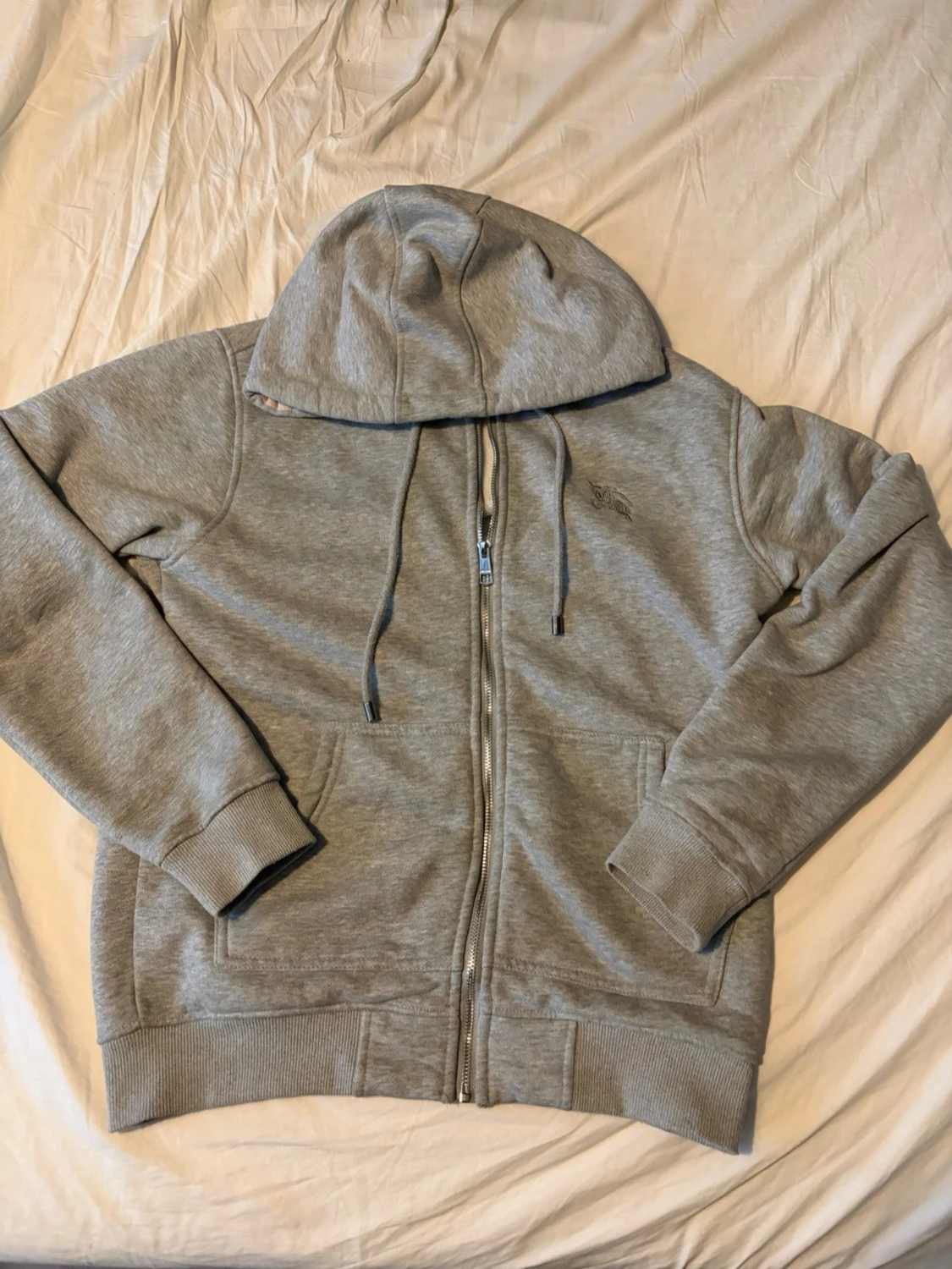 Grå zip hoodie från Burberry