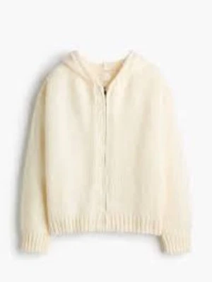 vit stickad hoodie - jättefin❣️nästan helt oanvänd 