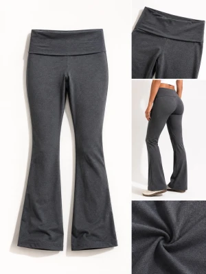 Mörkgrå yogapants  - Snygga mörkgrå yogapants bootcut-modell och bred linning i midjan. Tillverkade i ett stretchigt och mjukt material.
