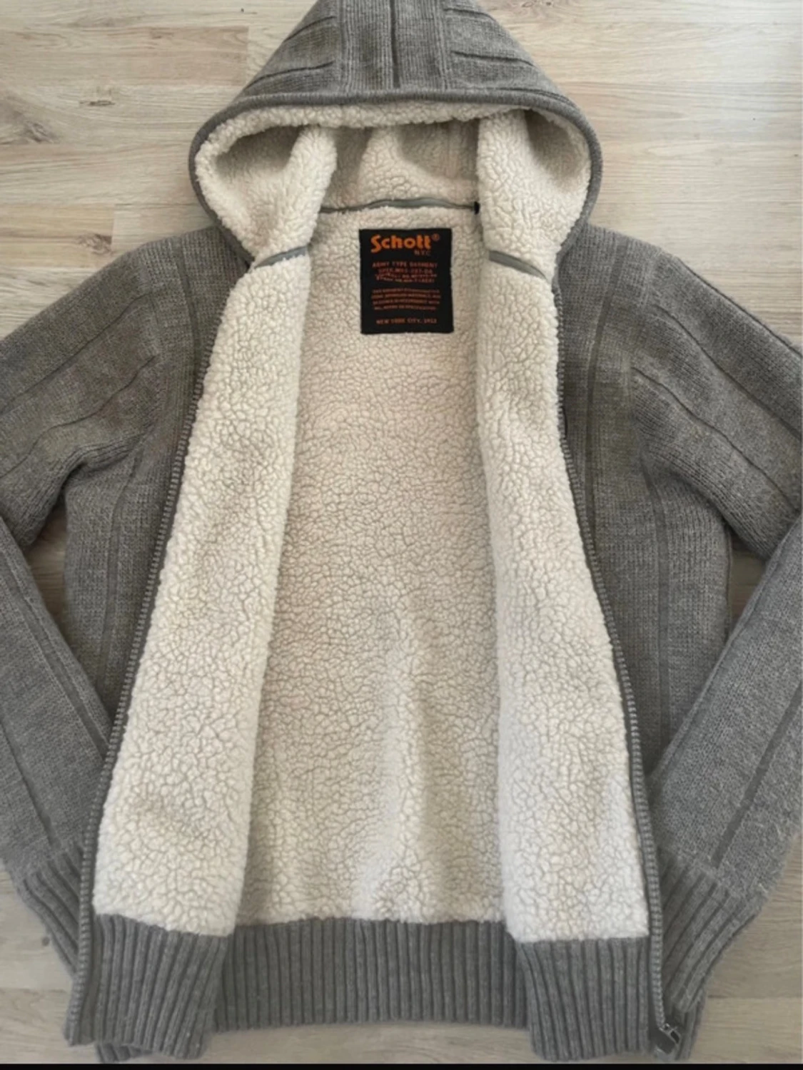 Grå cardigan från schott storlek s - 3