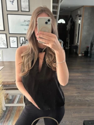Svart ärmlös halterneck topp - Snygg topp från Zara! Aldrig använd💕