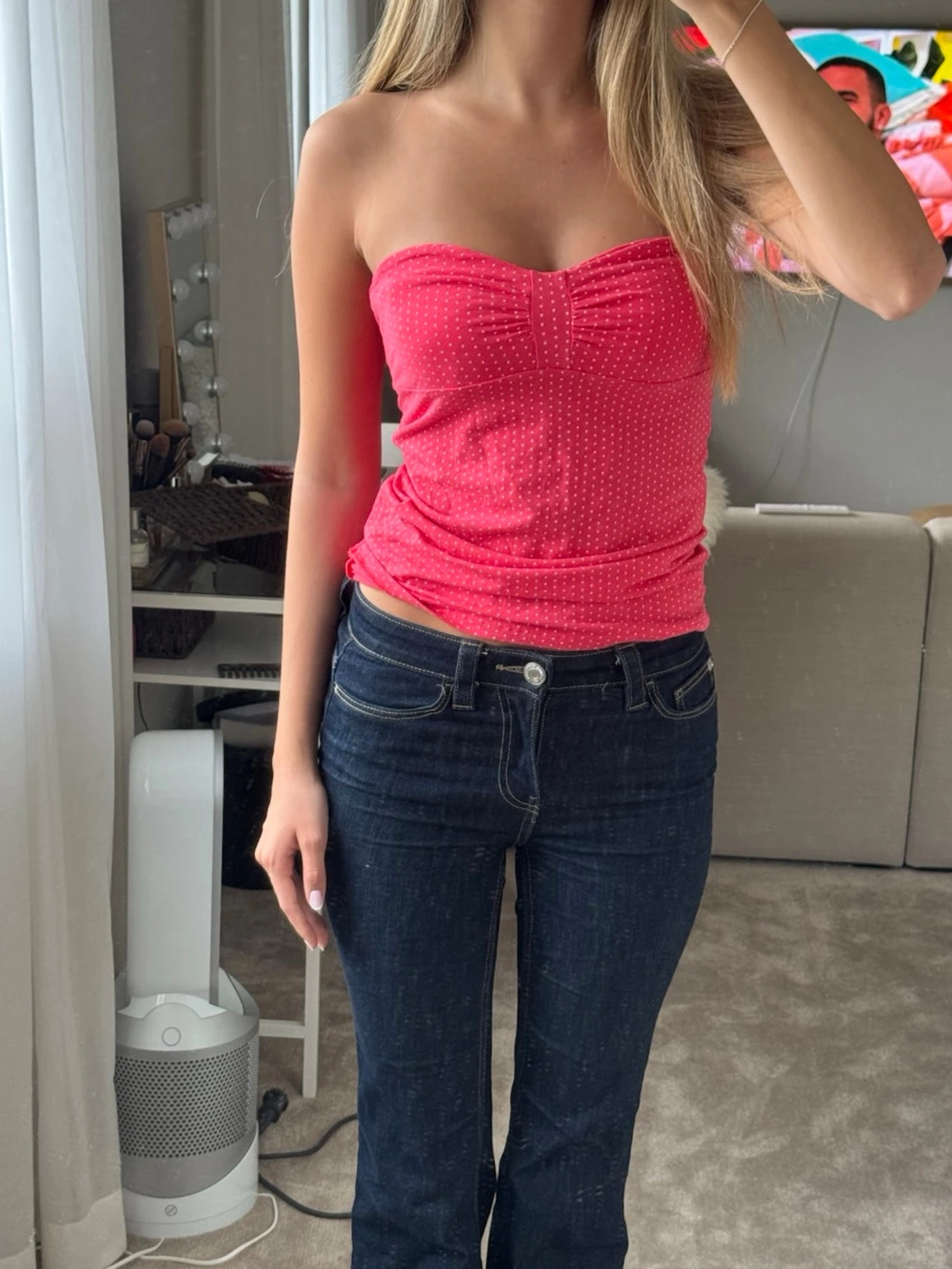 Rosa prickig bandeu topp