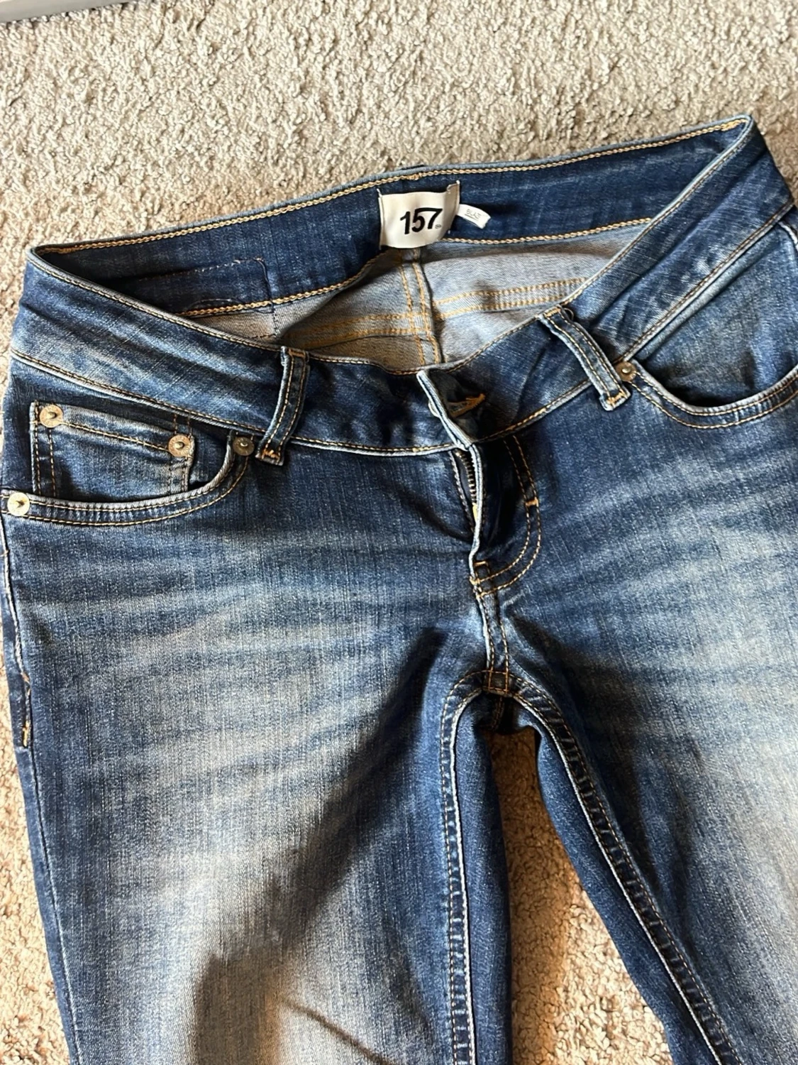 Blå bootcut jeans från 157 - 1