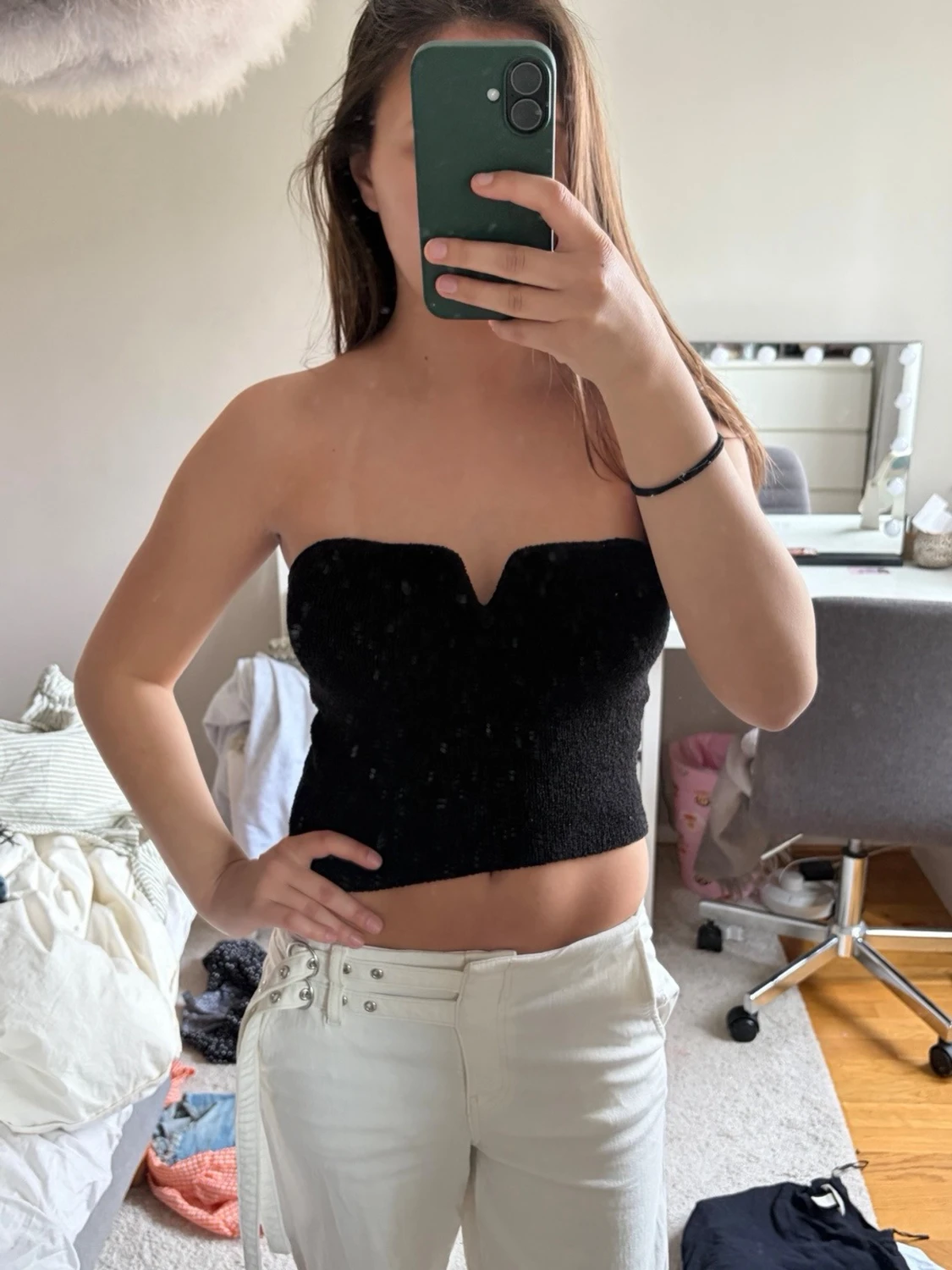 Svart bandeau tubtopp