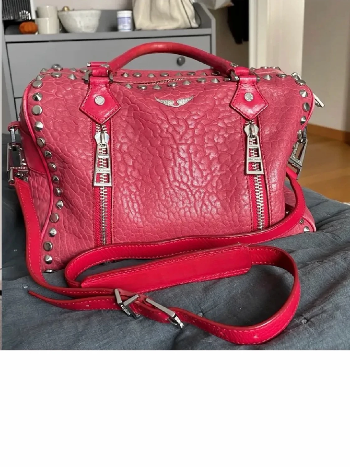 Röd handväska Zadig&Volitare  - 1