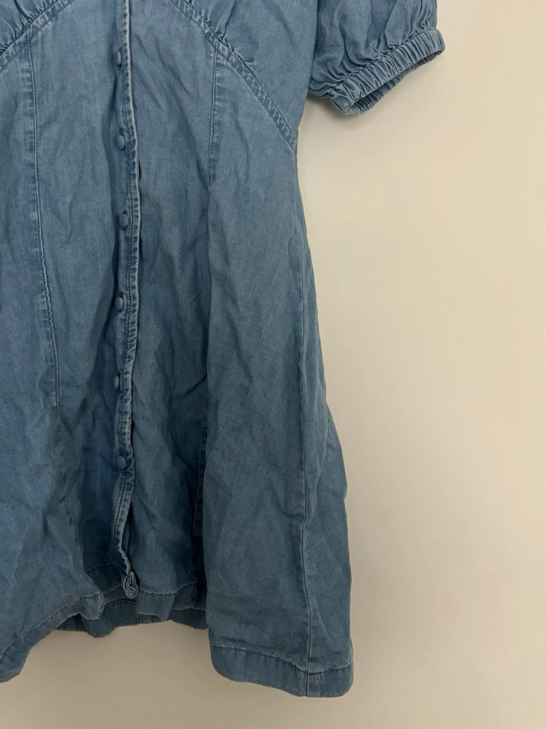 Blå kort jeansklänning Monki - 5