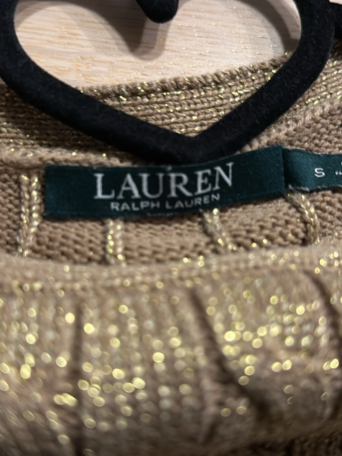 Guldig stickad tröja från Ralph Lauren - 1