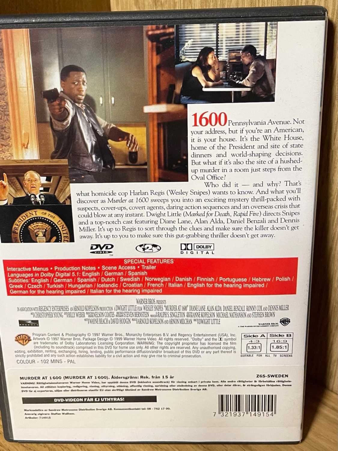 DVD Murder at 1600  - 1