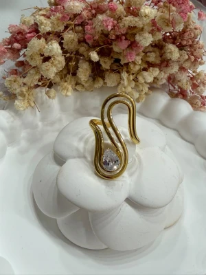 18k guldpläterat ring - Rostfritt stål, 18k guldpläterat, vattentålig, Allergivänligt och justerbar ✨