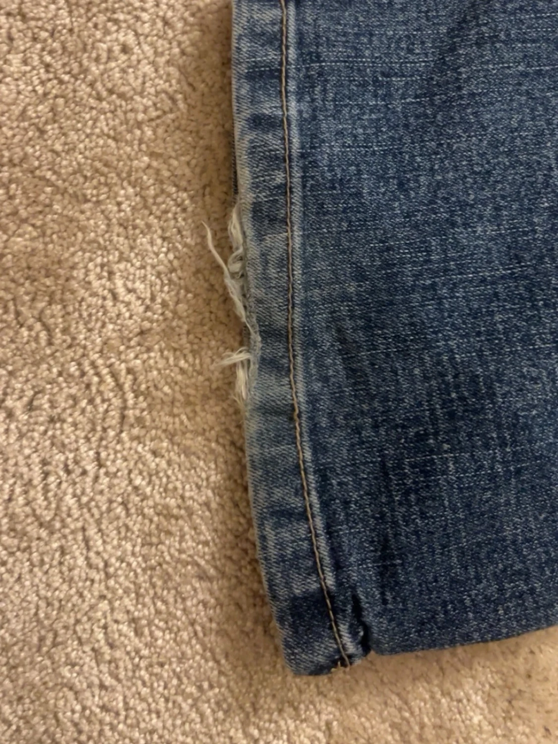 Blåa bootcut jeans med tryck - 5