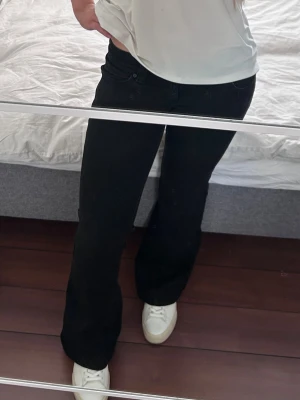 Svarta bootcut jeans - Snygga svarta jeans med bootcut-modell. Klassisk femficksdesign och låg midja. 