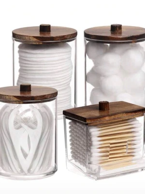 Lyxig badrumsförvaring 4st - ✨ 4st lyxiga behållare för tops, bomull, sminkredskap mm.   • Helt oanvända, nyskick 🚚Snabb frakt 1-3 arbetsdagar