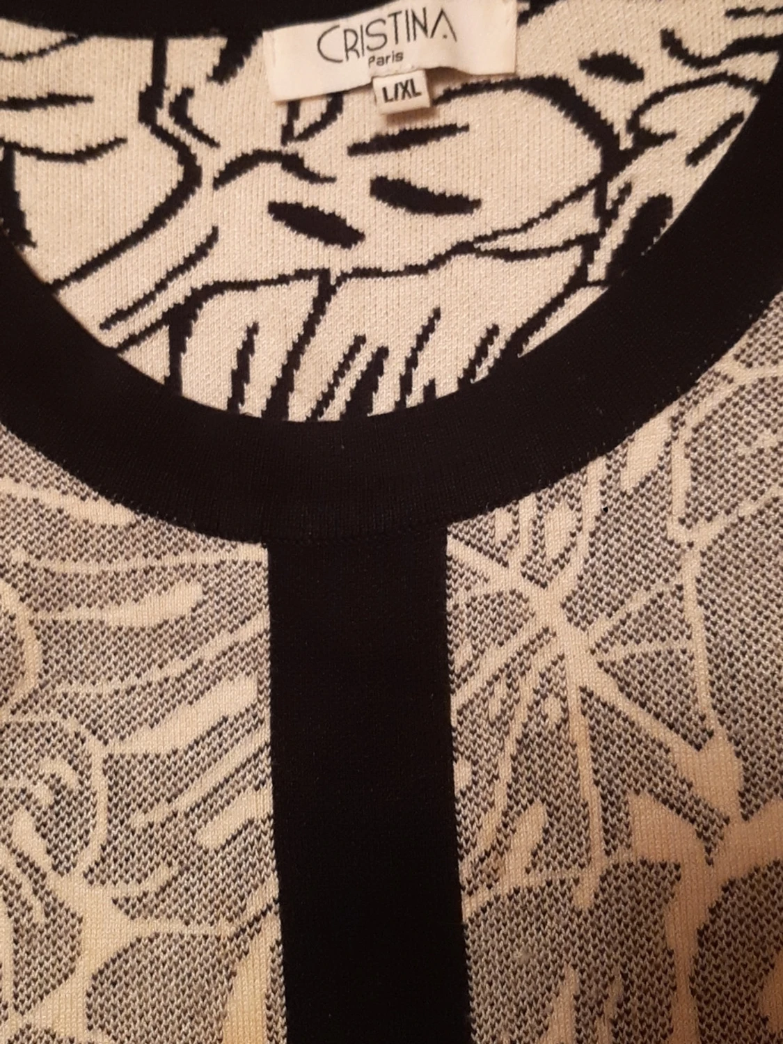 Svartvit mönstrad kortklänning - 4