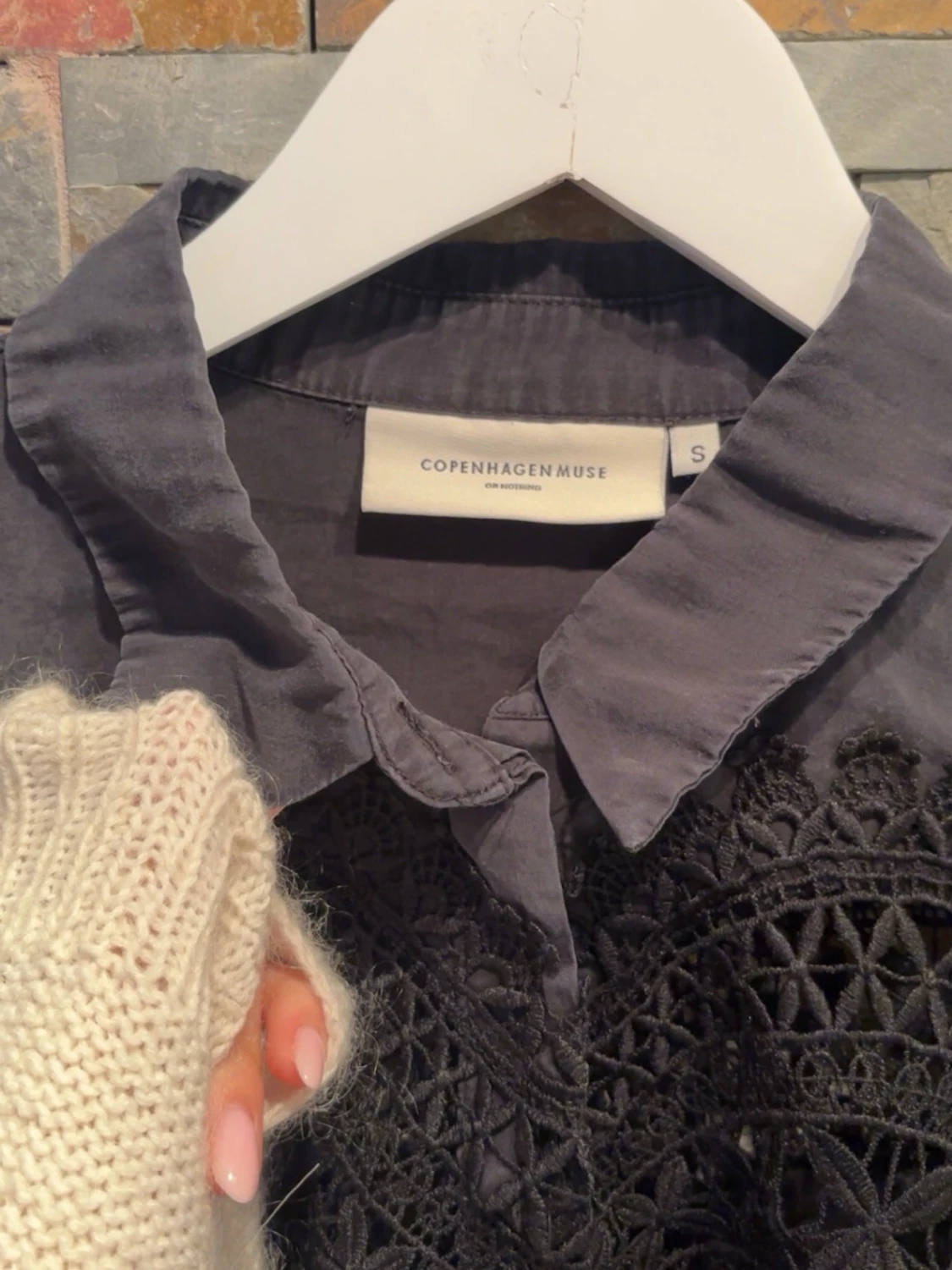 Svart spetsblus från Copenhagen Muse - 3