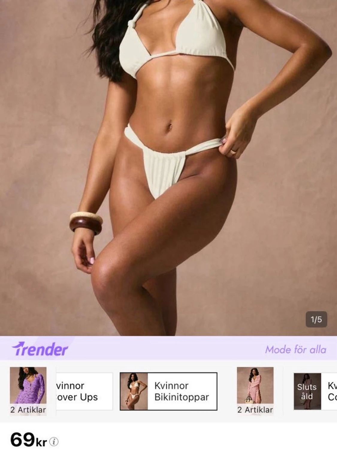 Vit bikini med knyt och twist - 1