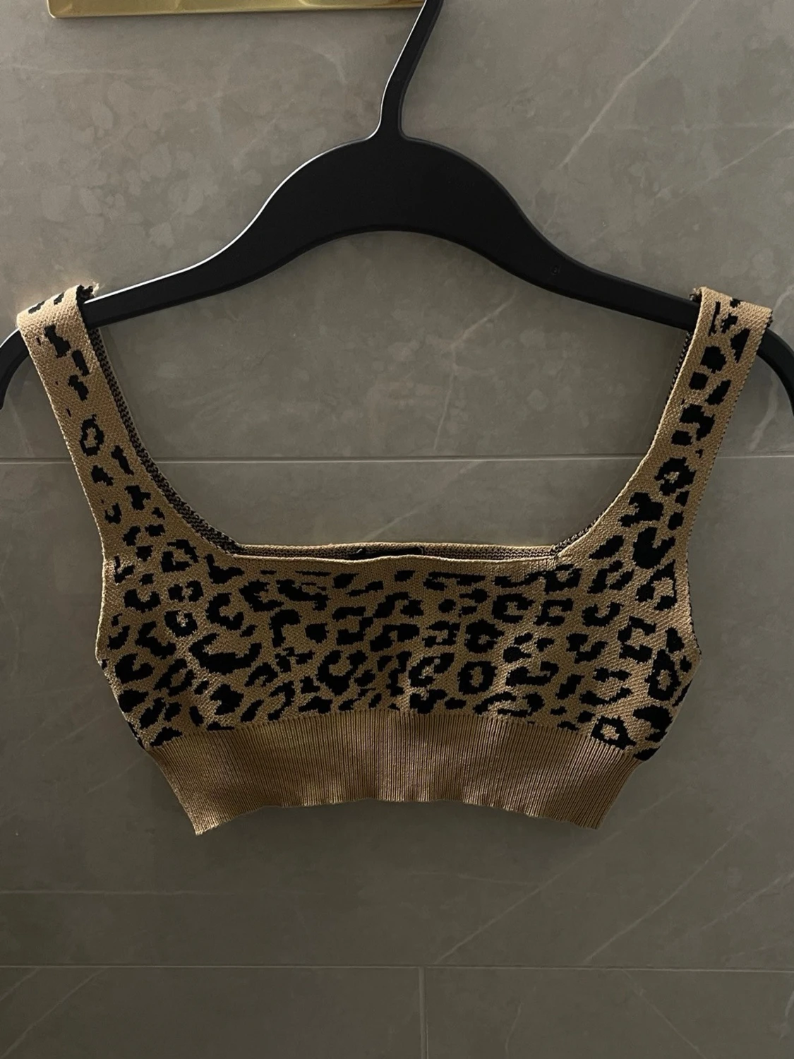 Leopardmönstrad ribbad linnetopp - 1