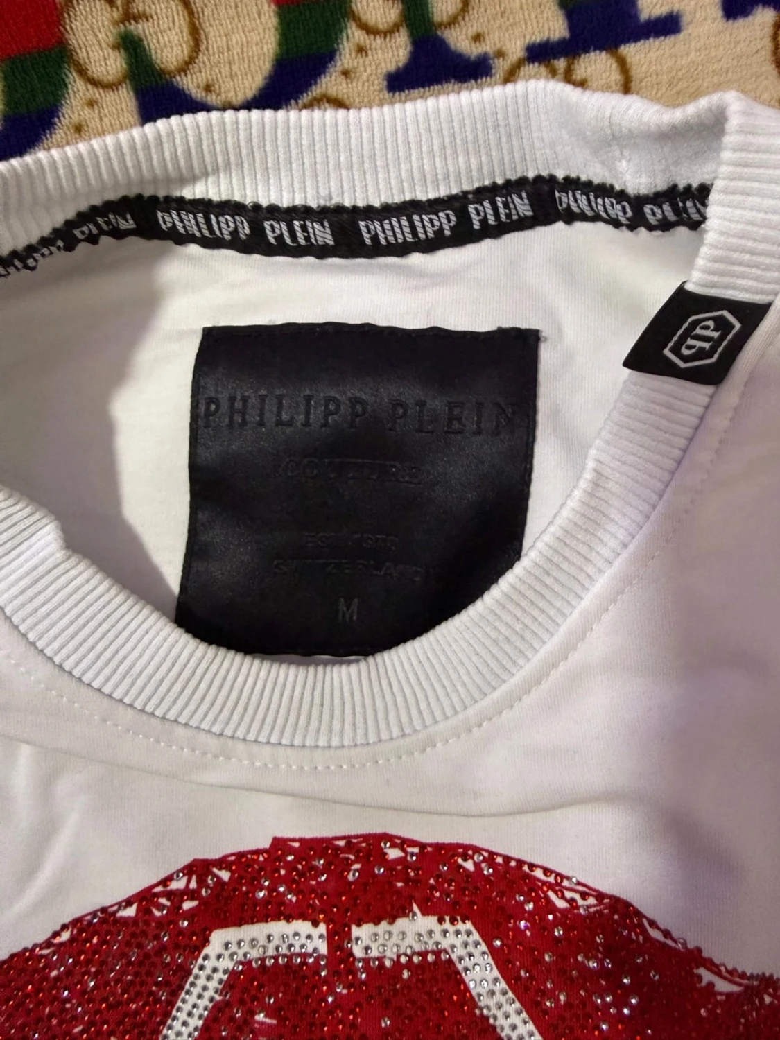 Vit Philipp Plein tröja med röd dödskalle - 2