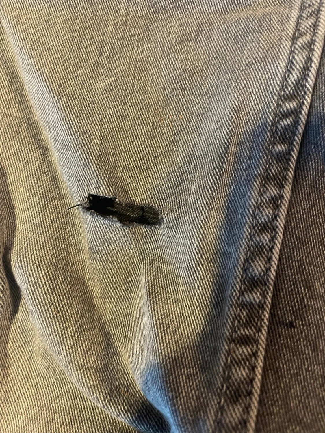 Grå slitna bootcut jeans - 1