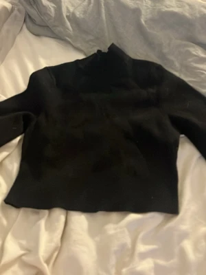 Svart polotröja med lång ärm - En stilren svart polotröja med lång ärm och rak passform. Tröjan har en hög krage och är tillverkad i ett mjukt, stretchigt material som passar perfekt till olika outfits. Enkel och klassisk design som funkar året runt.