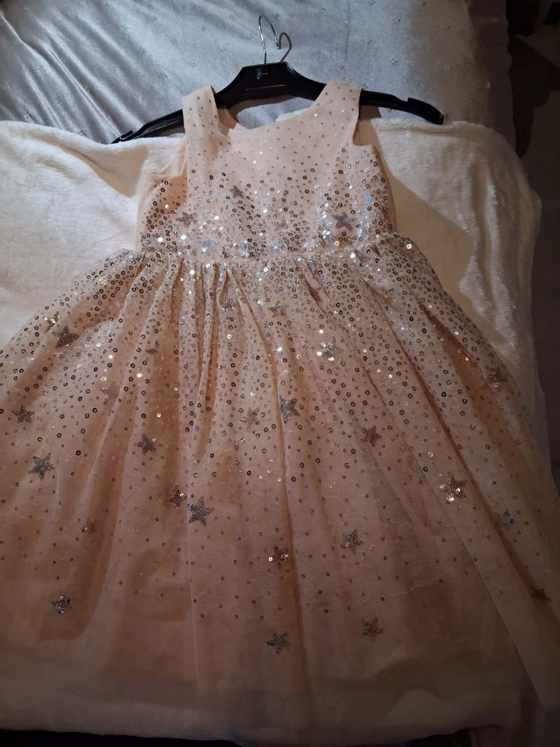 Ljusrosa klänning med glitter - 2