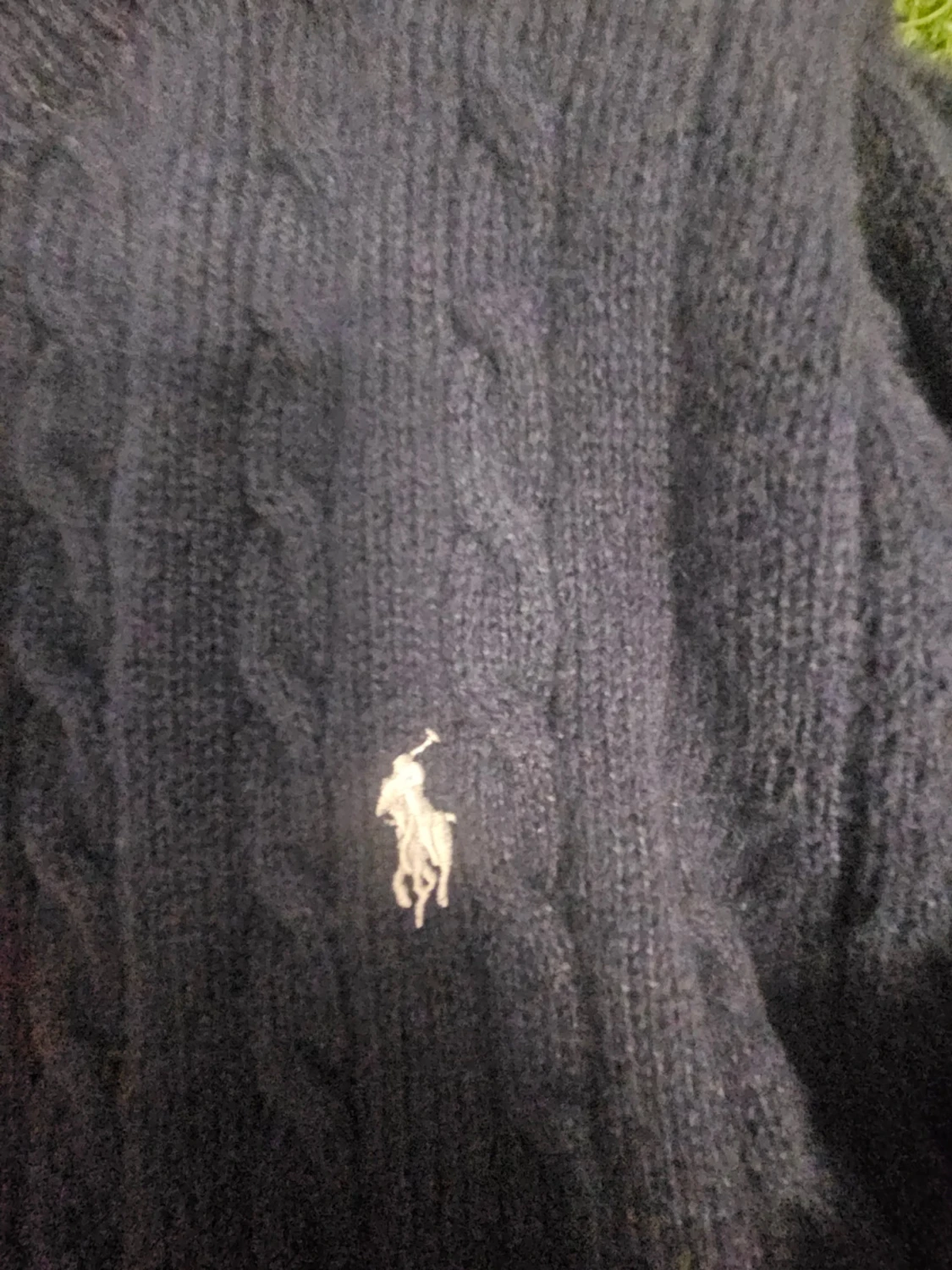 Mörkblå kabelstickad tröja Polo Ralph Lauren - 3