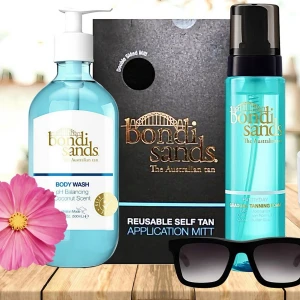 Bondi Sands Self Tanning kit! - Bondi Sands Coconut Scented Every Day Gradual Tanning Foam 270 ml, Body Wash 500 ml & Reusable Self Tan Application Mitt. Plomberat.