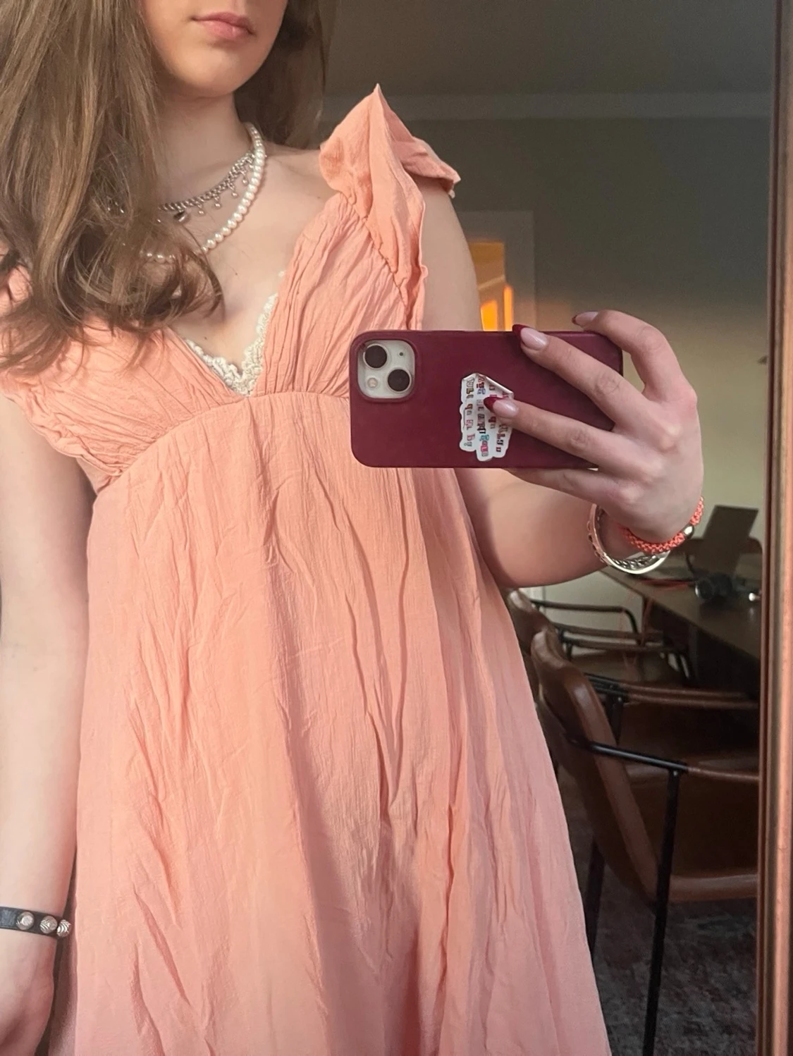 Orange långklänning HM - 2