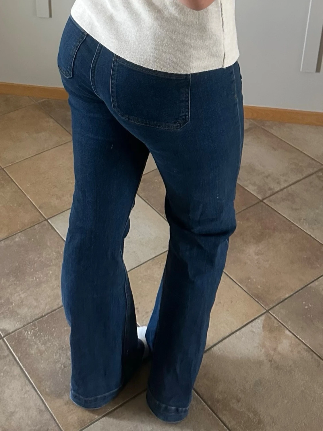 Blå bootcut jeans med hög midja från bikbok - 3