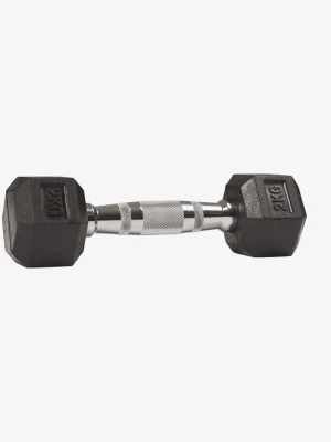 Hexagon hantel 2 kg - Säljer en hexagonformad hantel på 2 kg med greppvänligt handtag i metall och svarta gummibelagda ändar. Perfekt för styrketräning, hemmagym eller fitnesspass. Snygg och robust design som passar alla träningsnivåer.